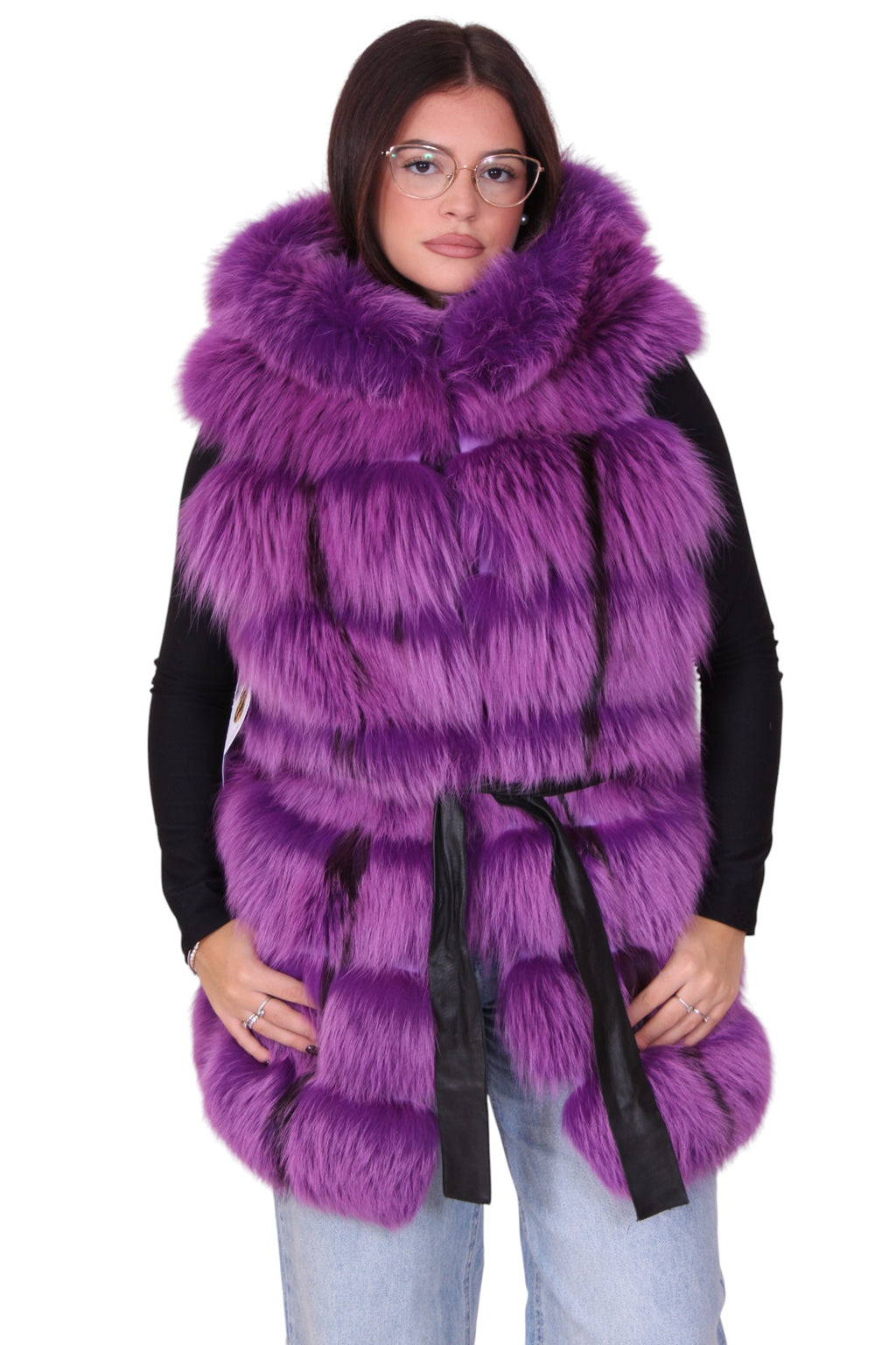 Gilet smanicato pelliccia di volpe