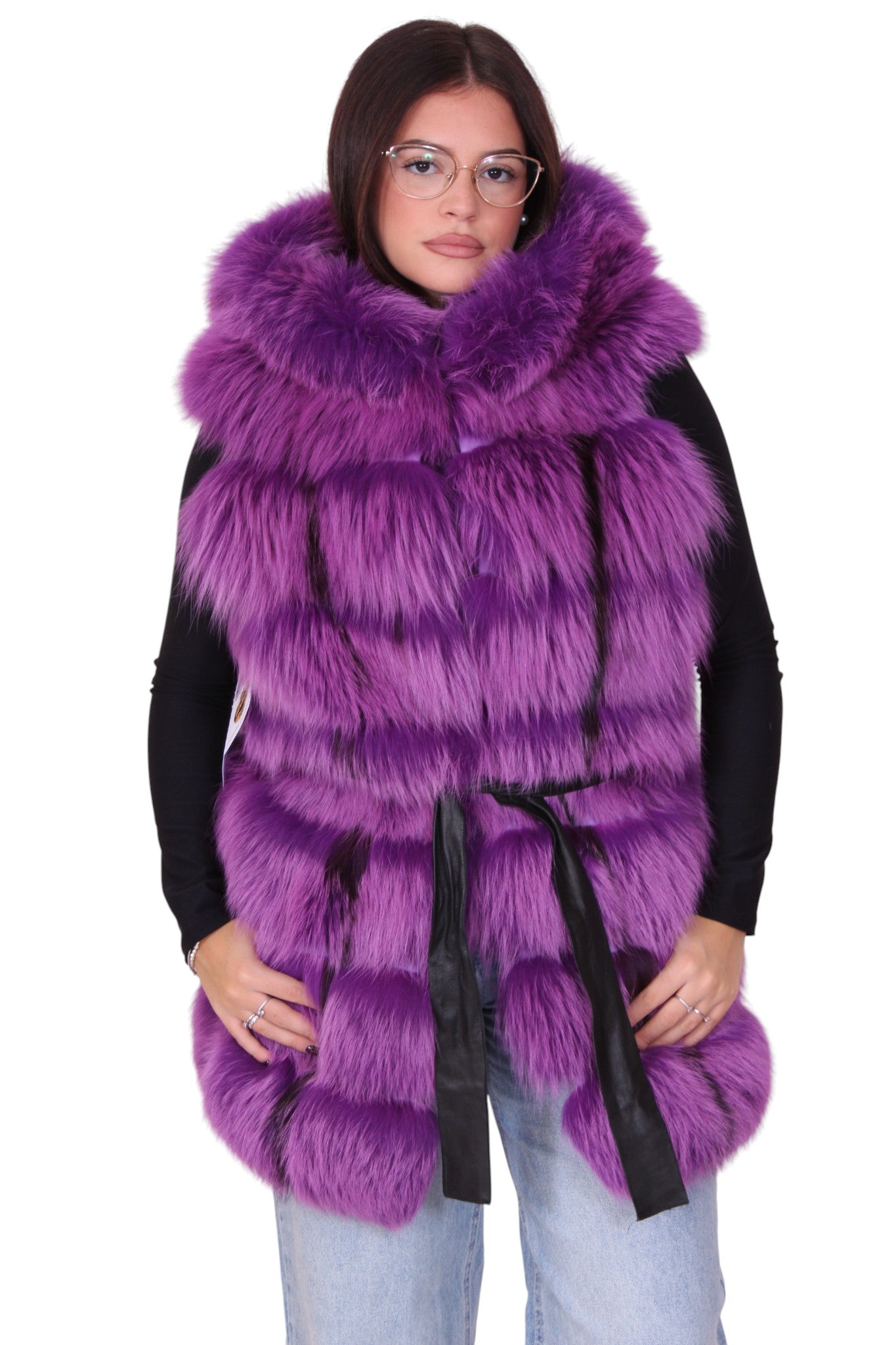 Gilet smanicato pelliccia di volpe
