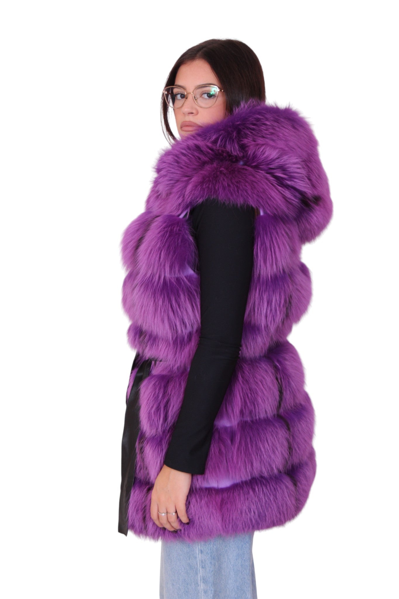 Gilet smanicato pelliccia di volpe