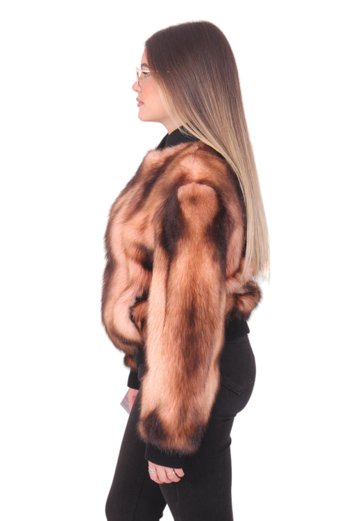 Skunk fur bomber jacket