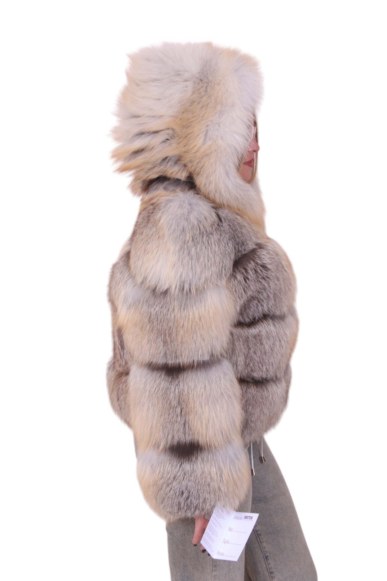 Golden fox fur bomber