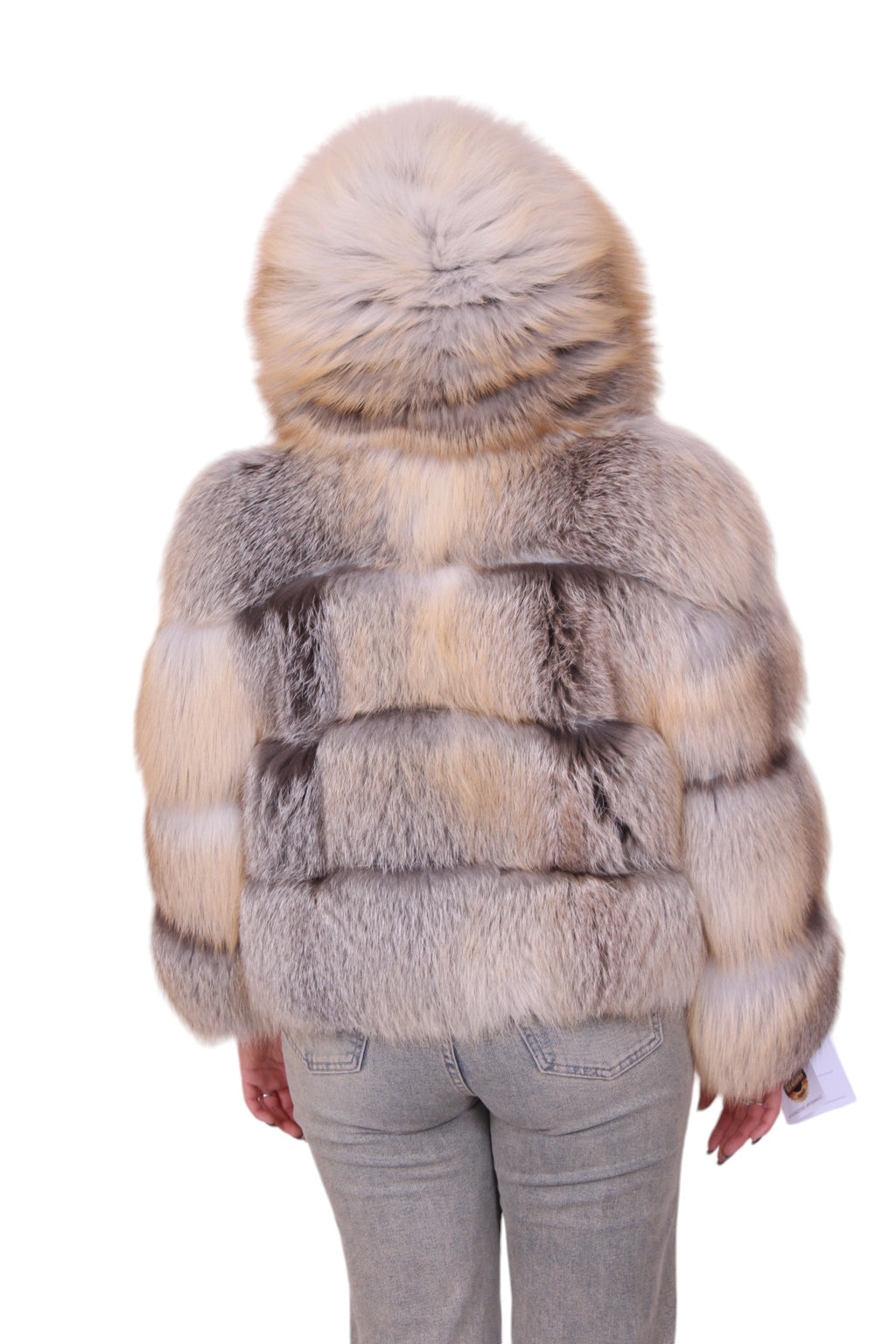 Golden fox fur bomber