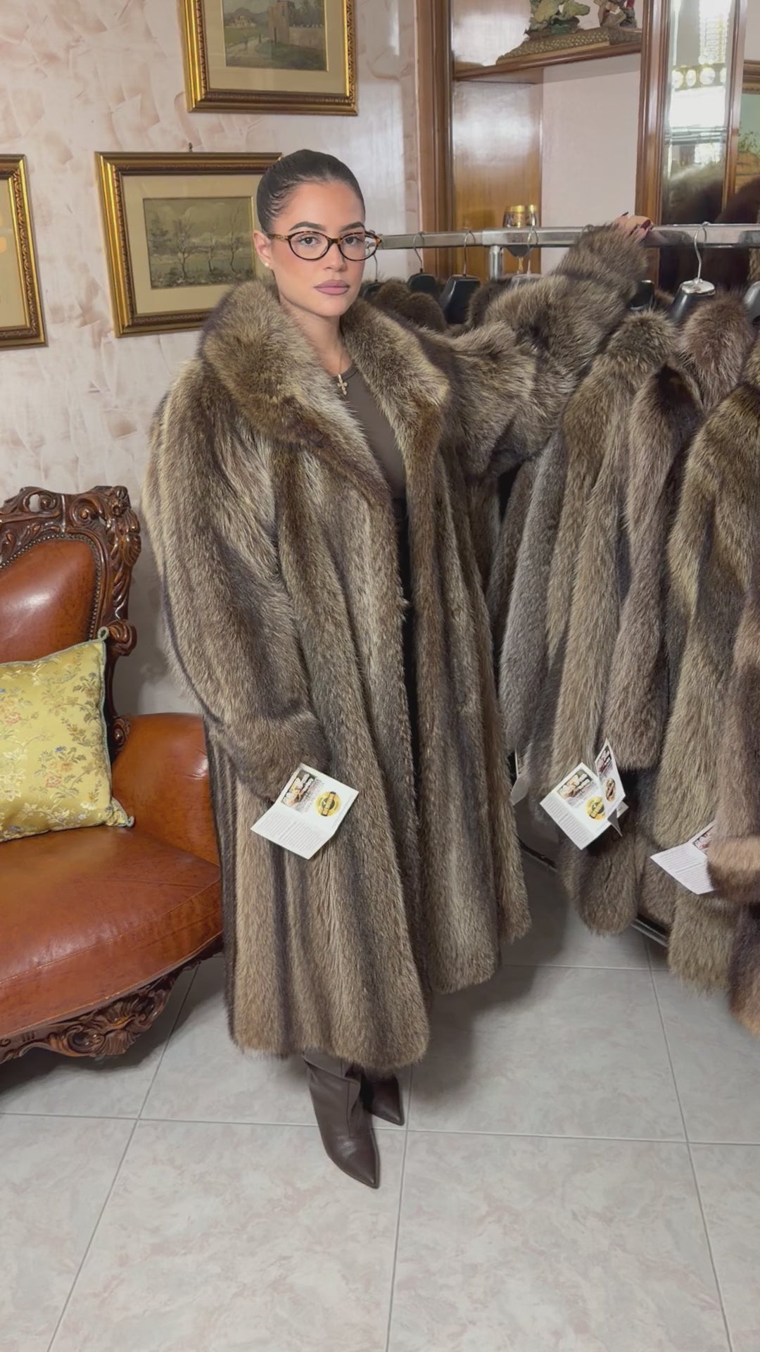 Raccoon fur jacket