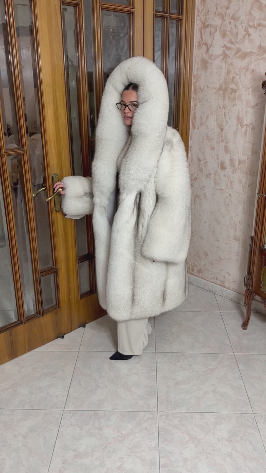 Veste en fourrure de renard doré