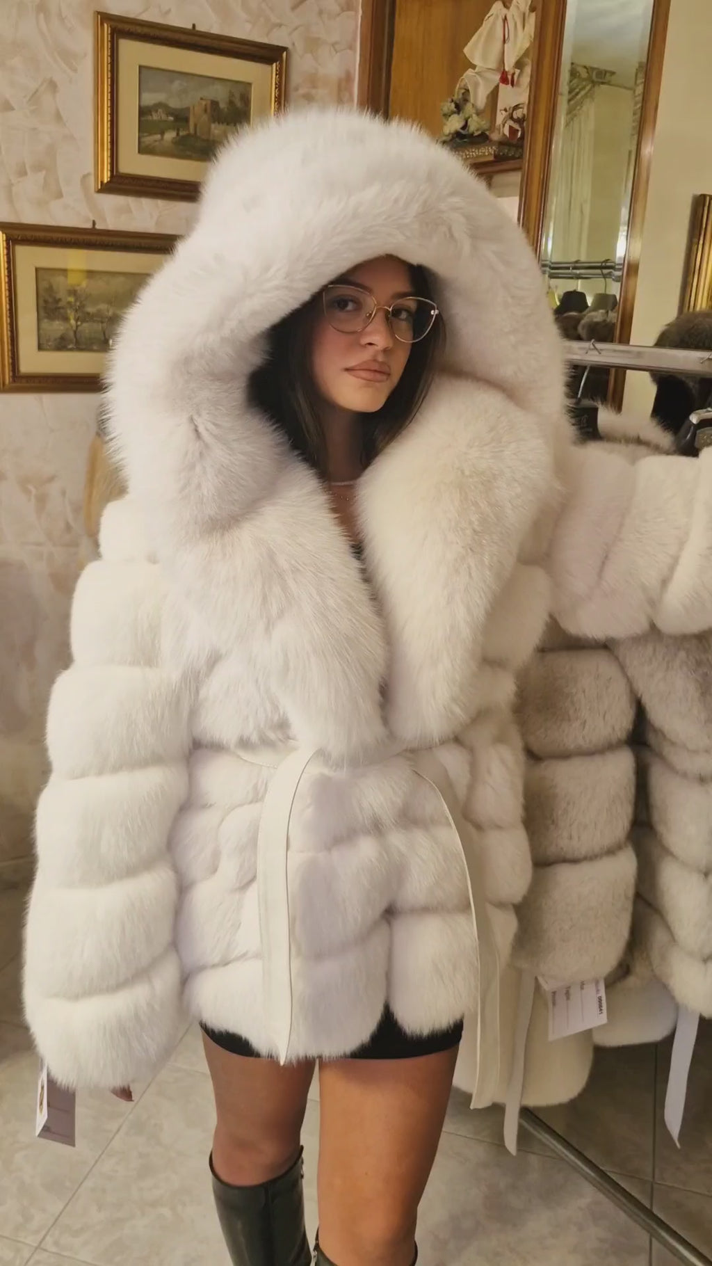 Shadow fox fur jacket