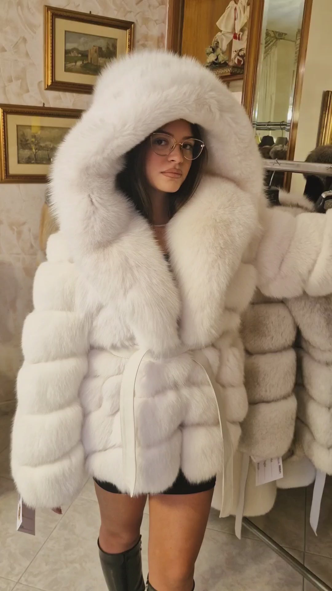 Shadow fox fur jacket