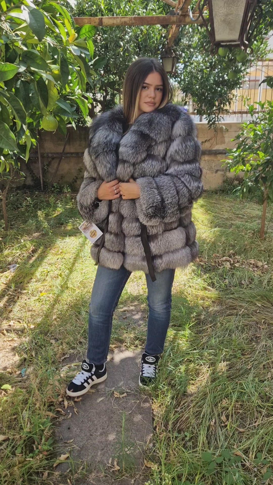Frost fox fur jacket