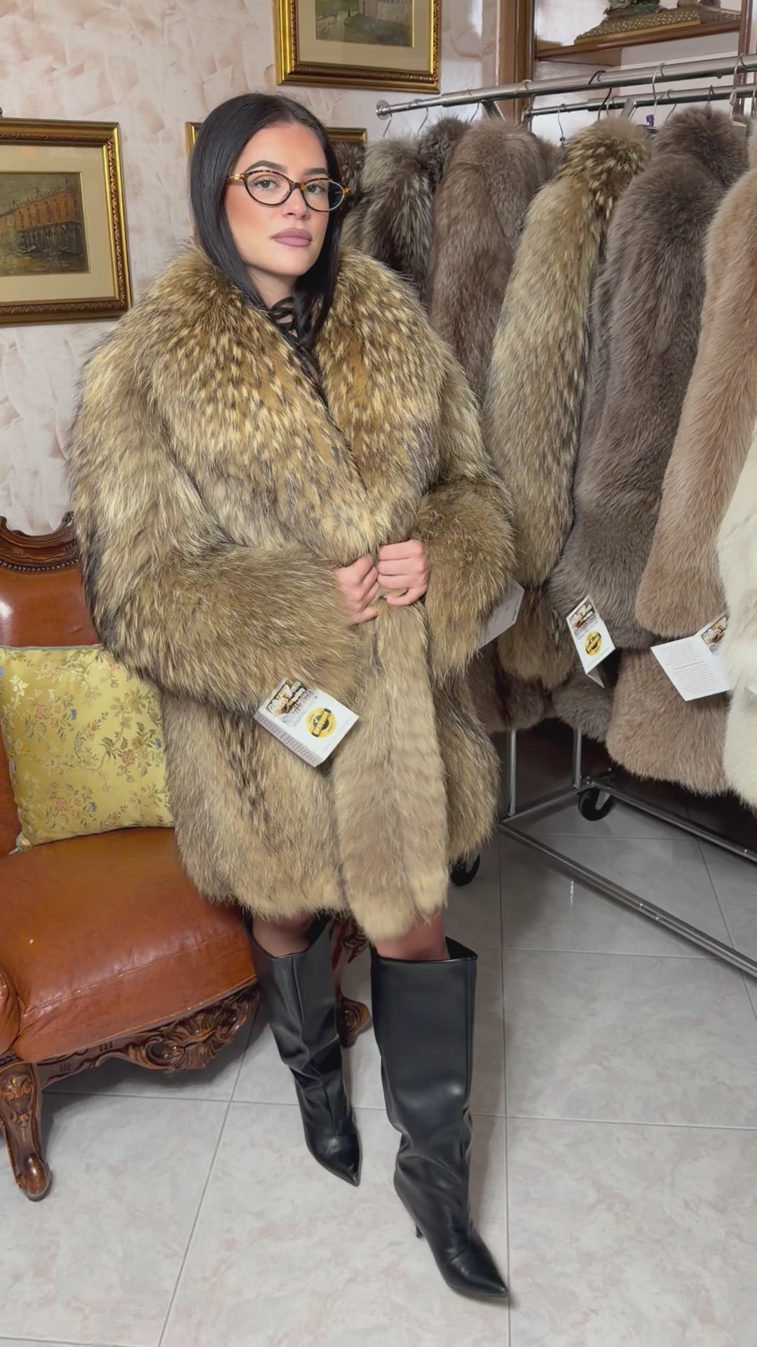 Marderhundpelzjacke