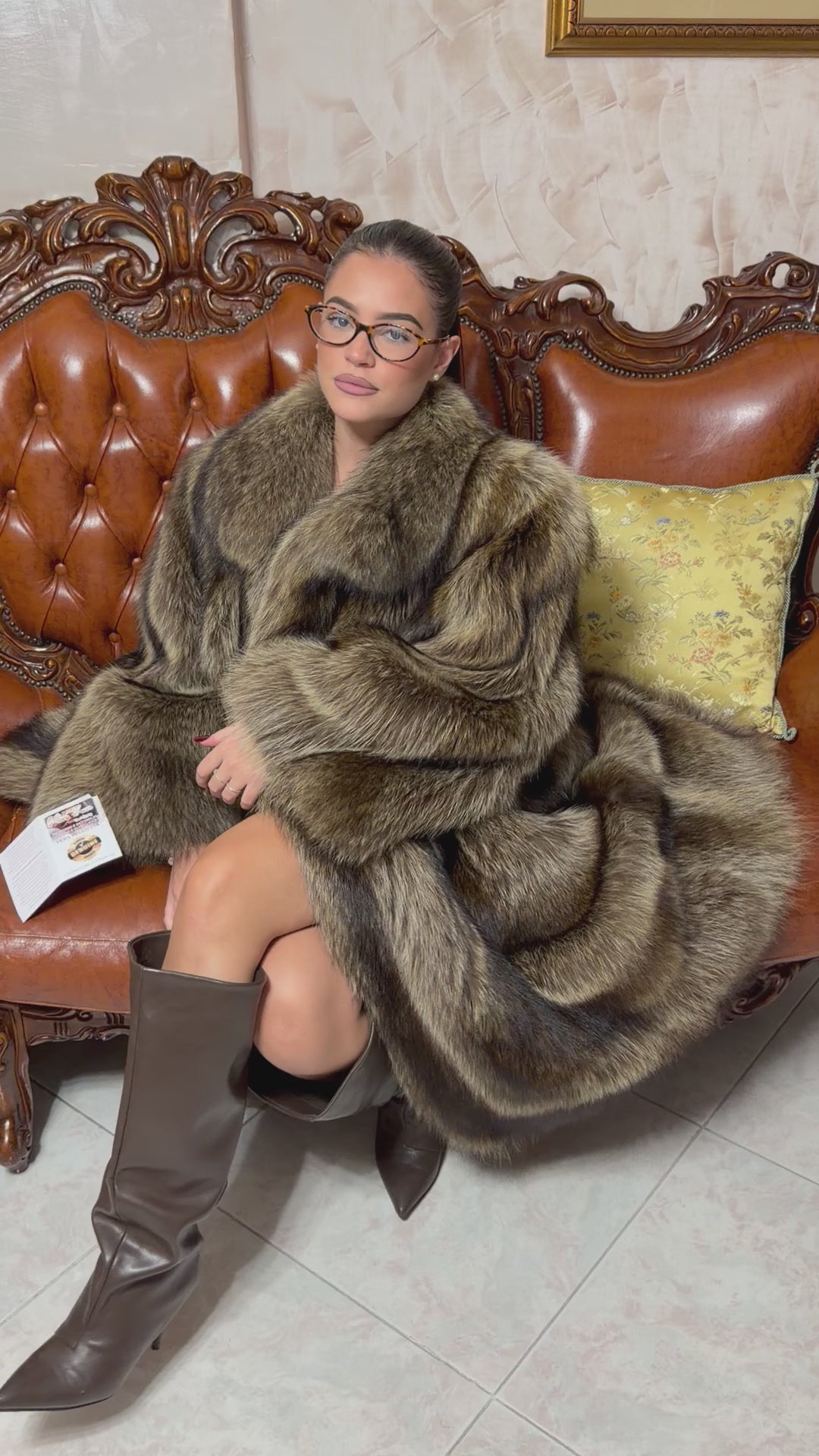 Raccoon fur jacket