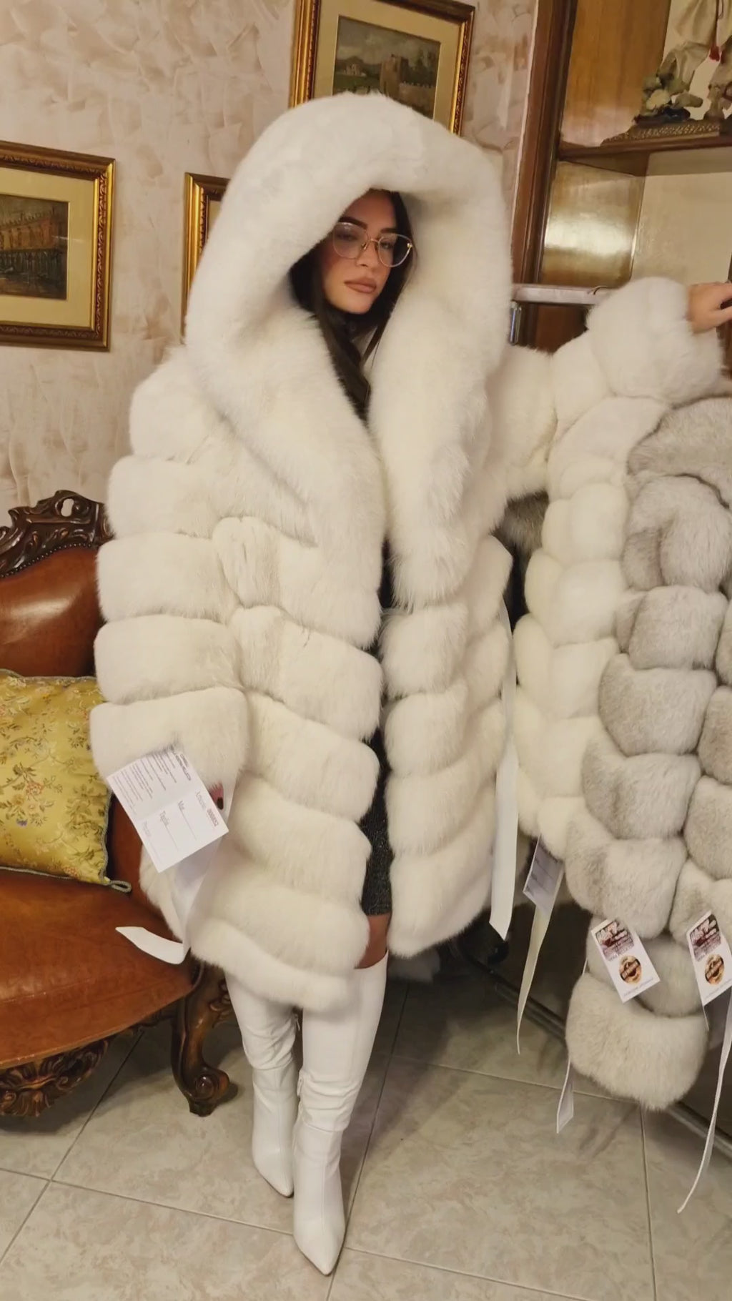 Shadow fox fur jacket