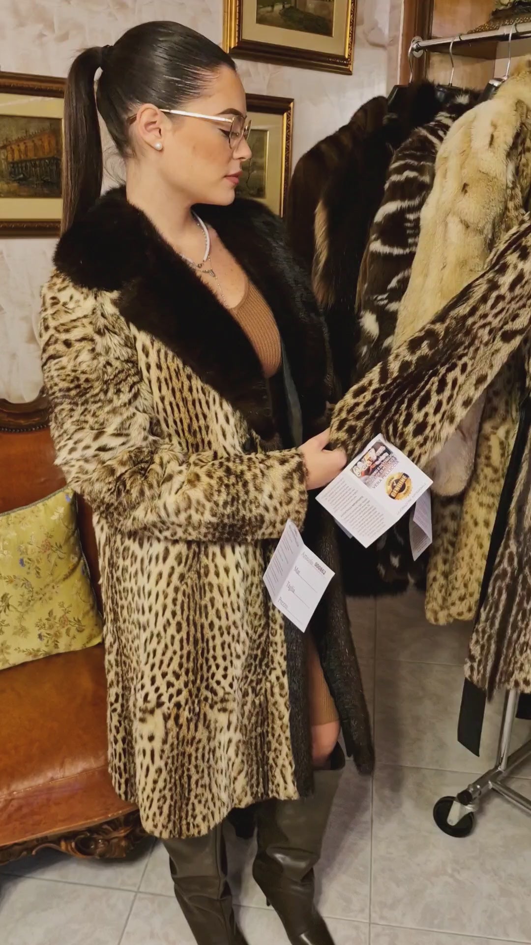 Giacca pelliccia ocelot vintage