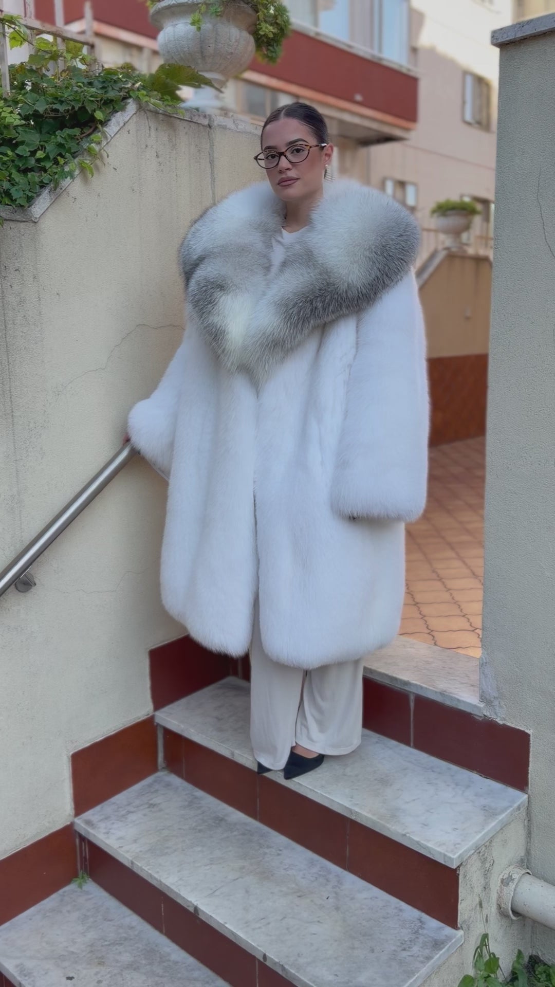Veste en fourrure de renard neuve