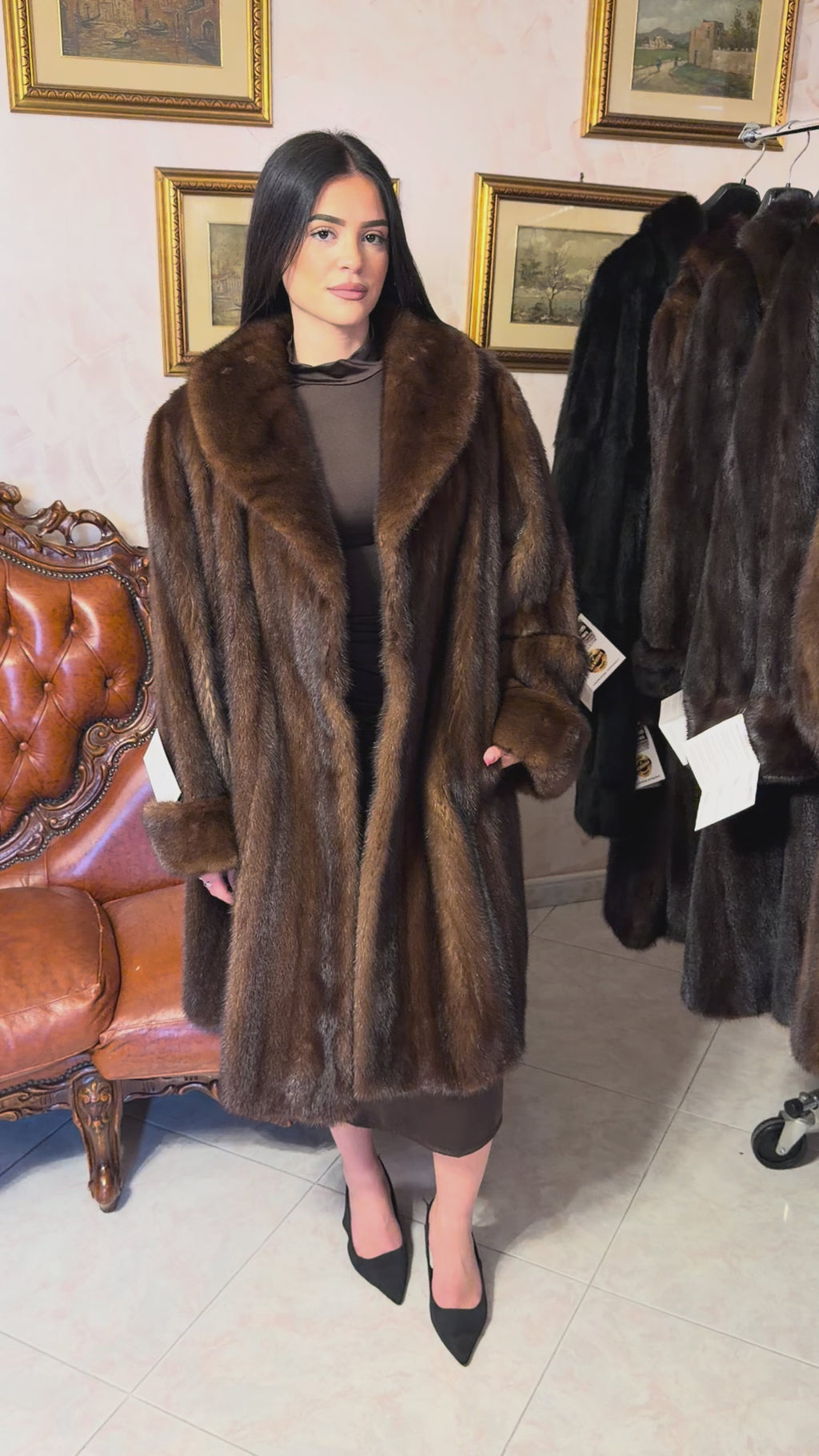 Cappotto pelliccia di visone