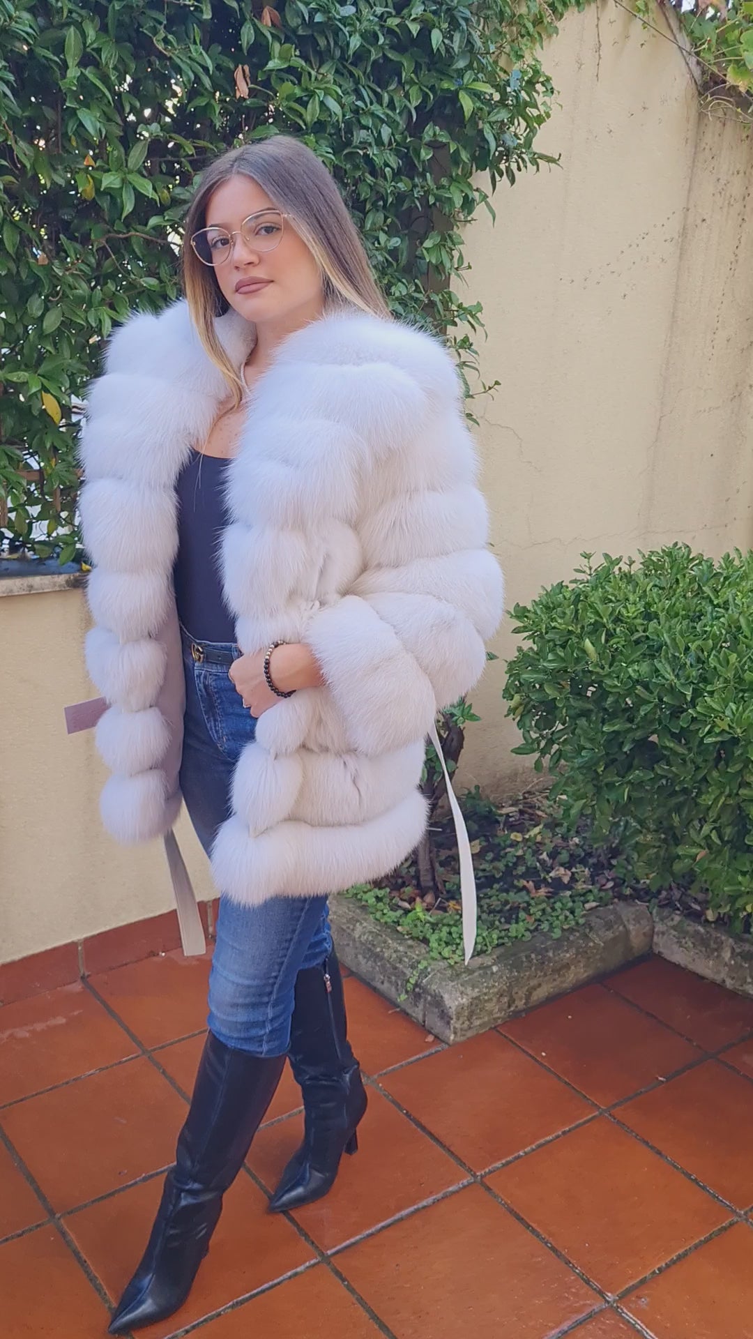 Shadow fox fur jacket